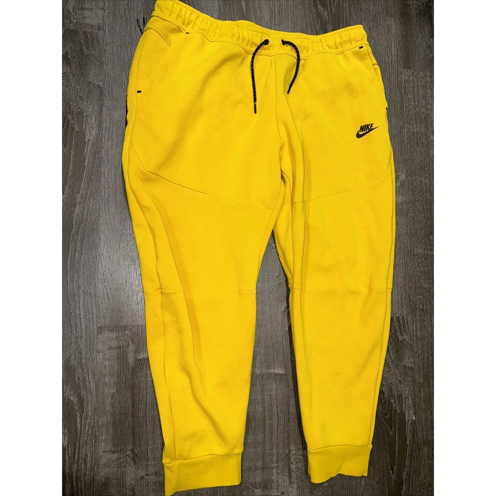 Nike Sportswear Tech Fleece Jogger Sweatpants Dark Sulfur/Black XXL EUC Zip